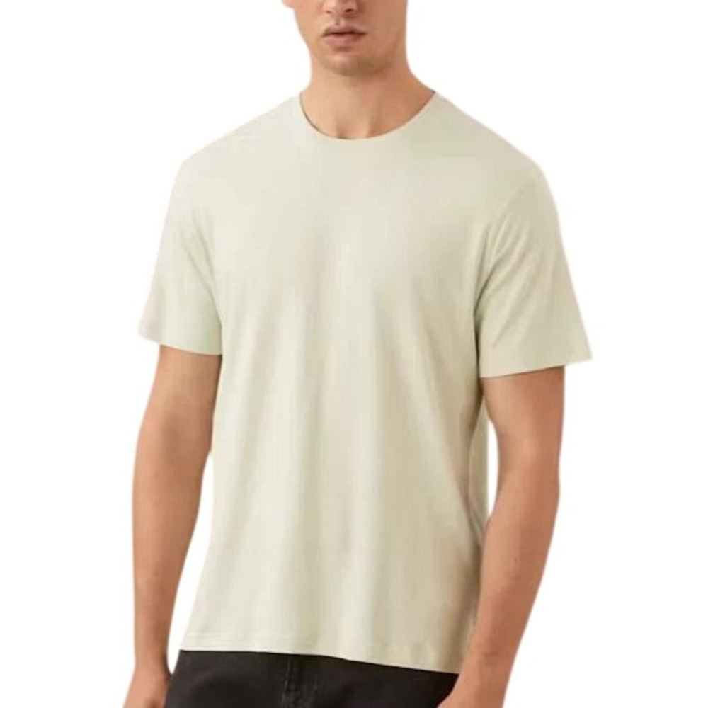 NWT Calvin Klein T-Shirt Men's S Beige 100% Cotton Casual Short Sleeve CK Logo
